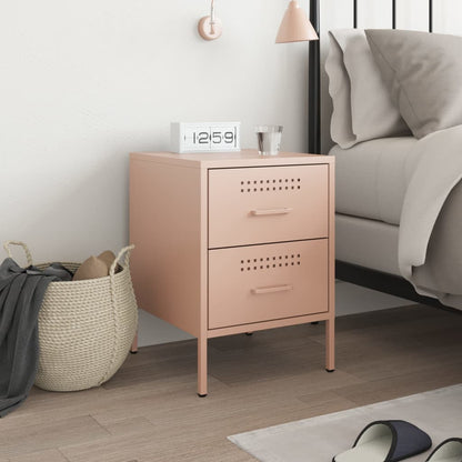 36x39x50.5 cm steel pink bedside table