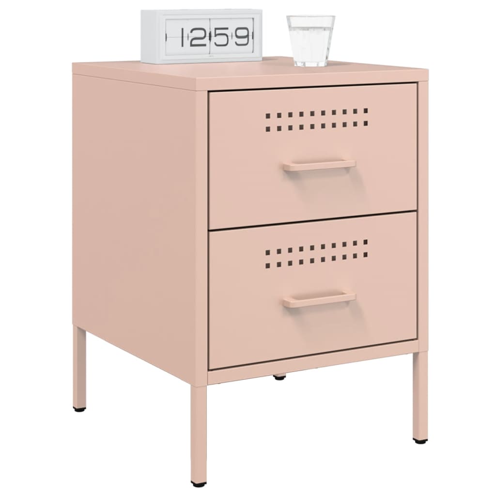 36x39x50.5 cm steel pink bedside table