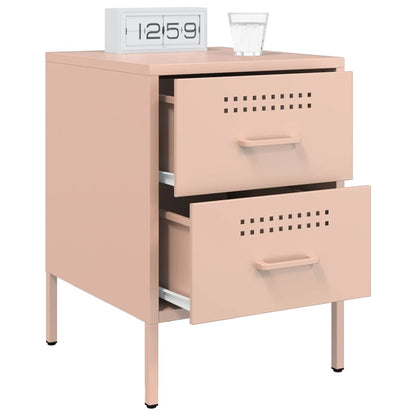 36x39x50.5 cm steel pink bedside table