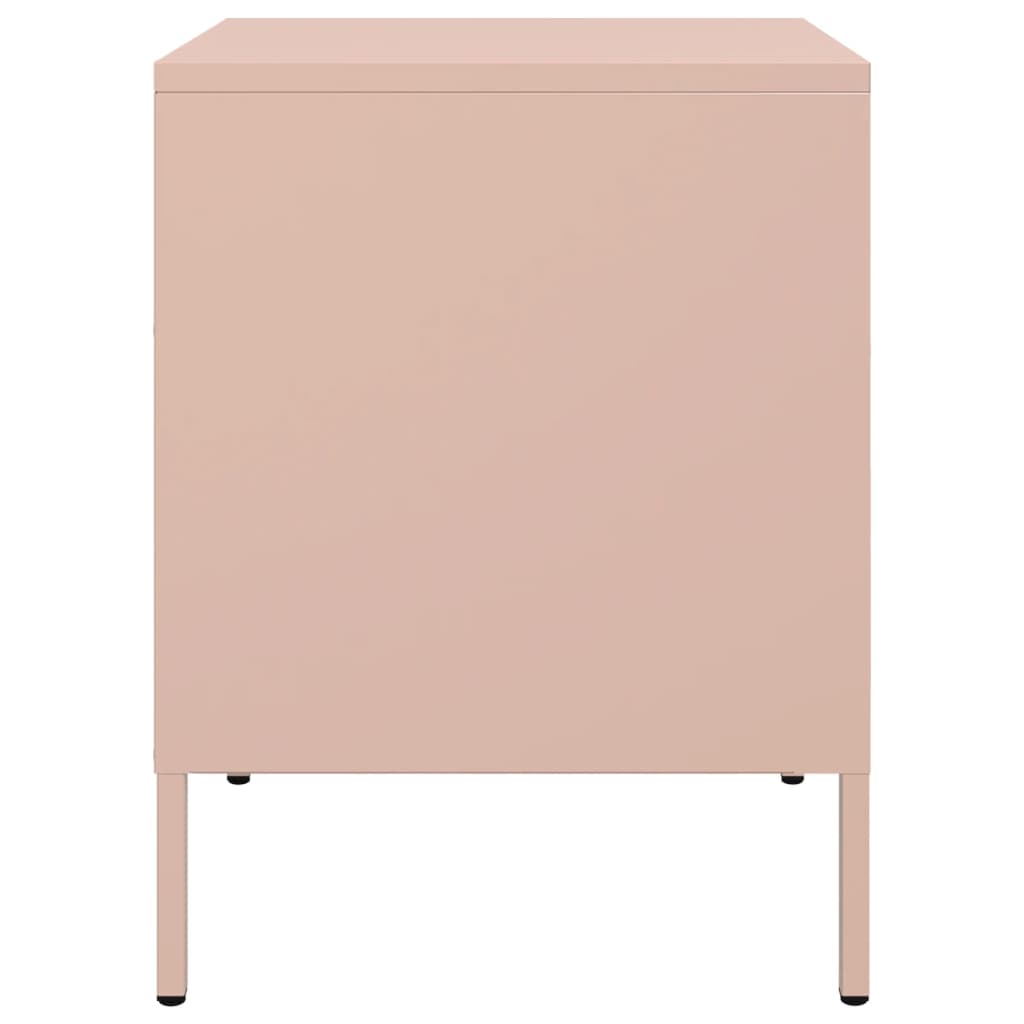 36x39x50.5 cm steel pink bedside table