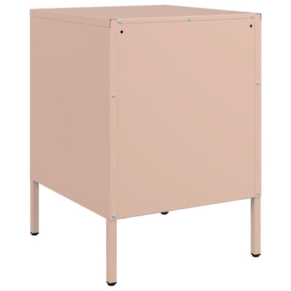 36x39x50.5 cm steel pink bedside table