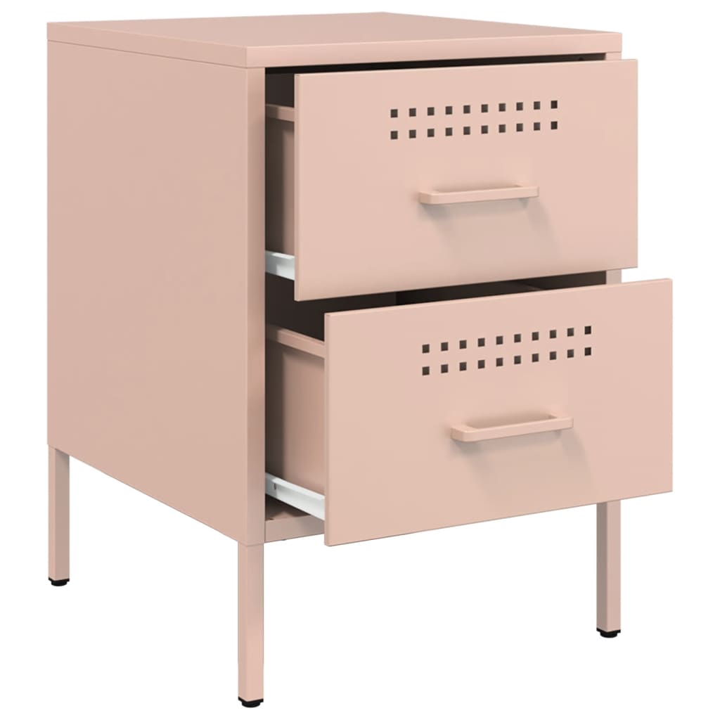 36x39x50.5 cm steel pink bedside table