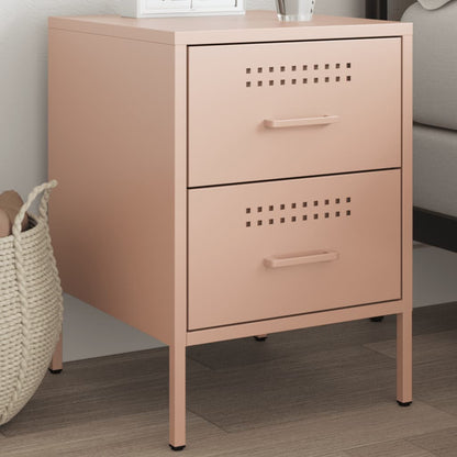 36x39x50.5 cm steel pink bedside table