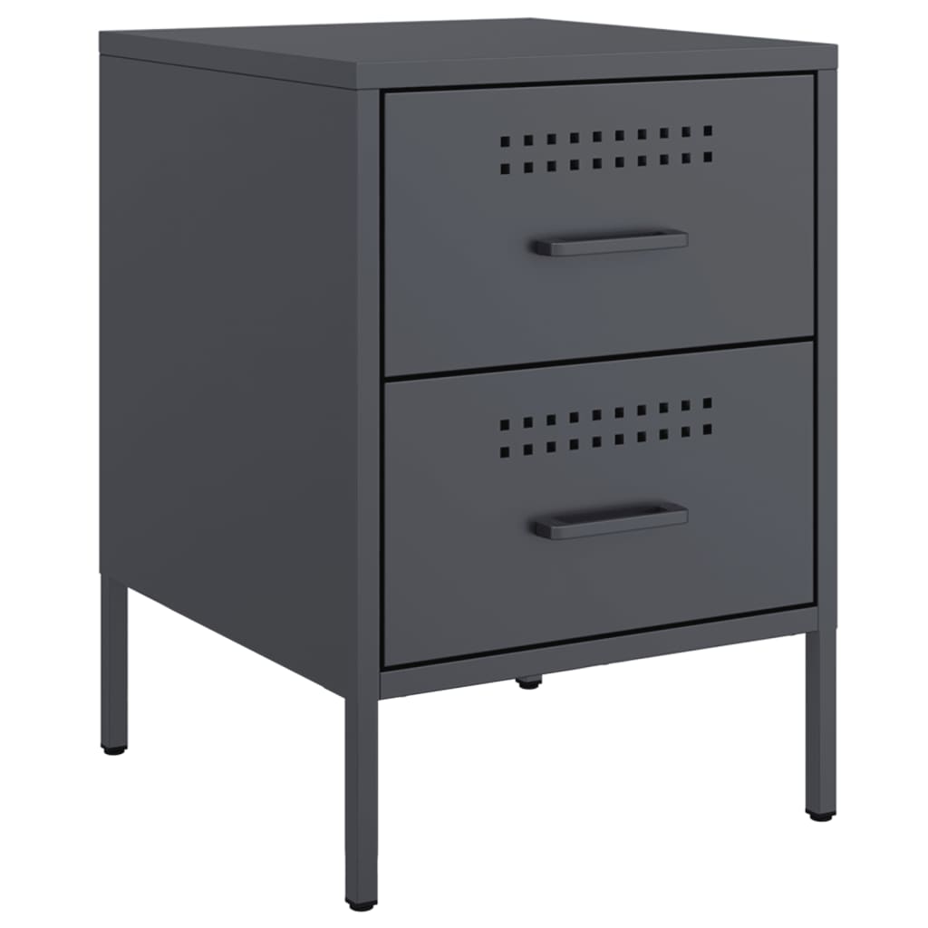 Anthracite bedside table 36x39x50.5 cm steel