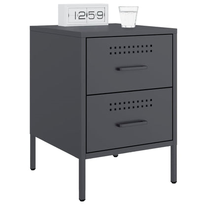 Anthracite bedside table 36x39x50.5 cm steel