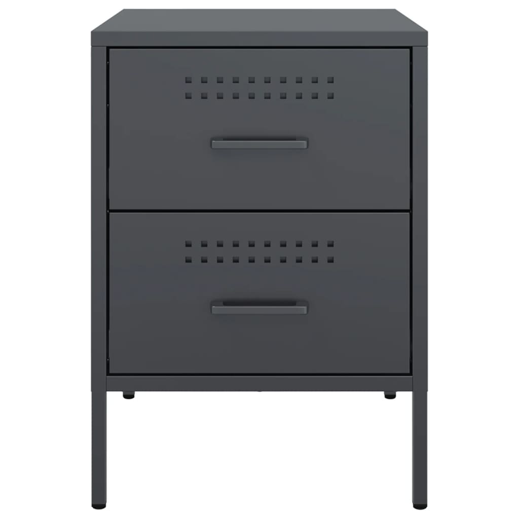 Anthracite bedside table 36x39x50.5 cm steel