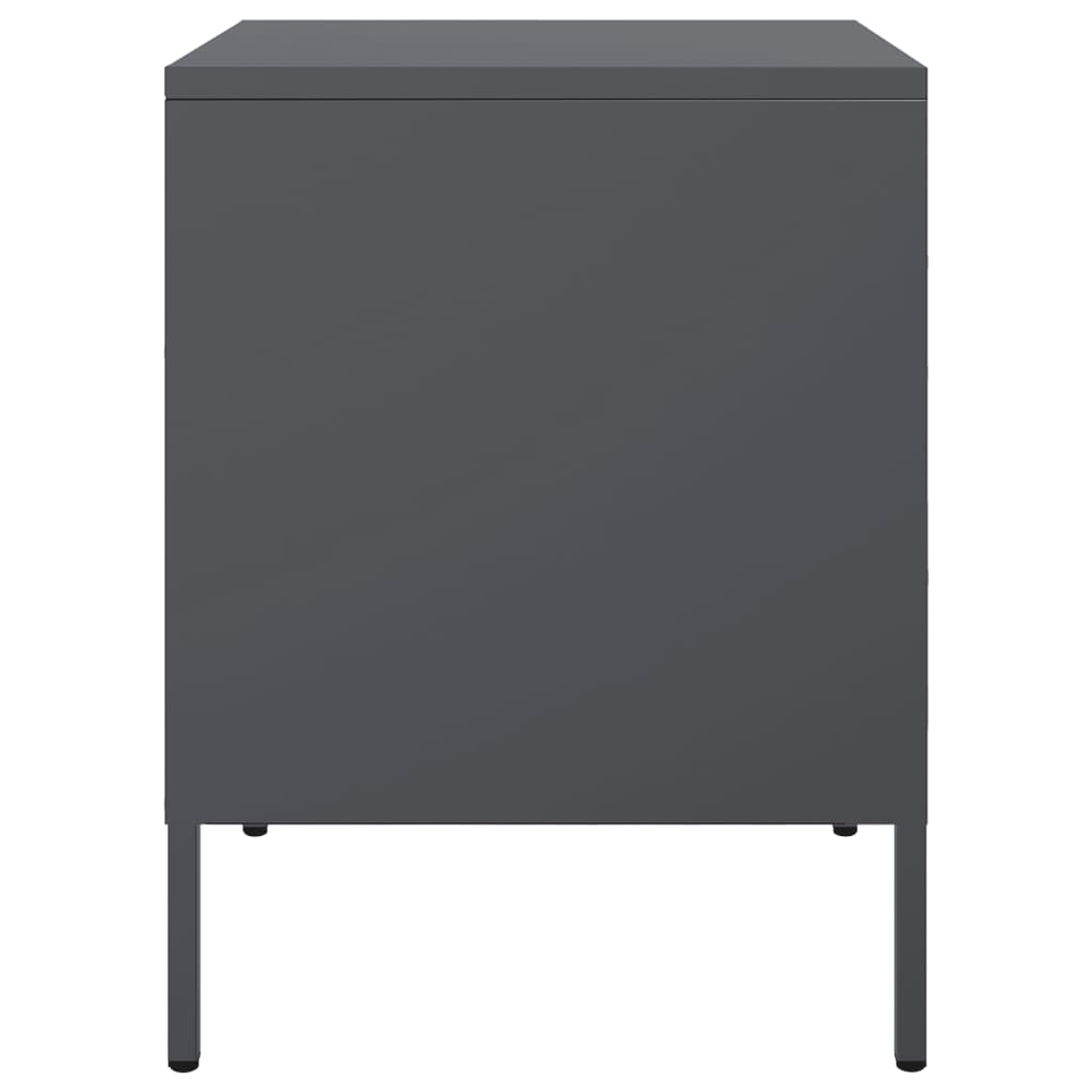 Anthracite bedside table 36x39x50.5 cm steel