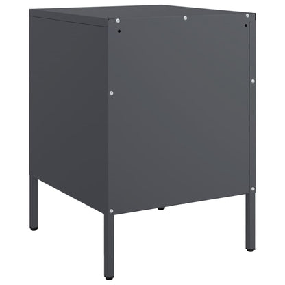 Anthracite bedside table 36x39x50.5 cm steel