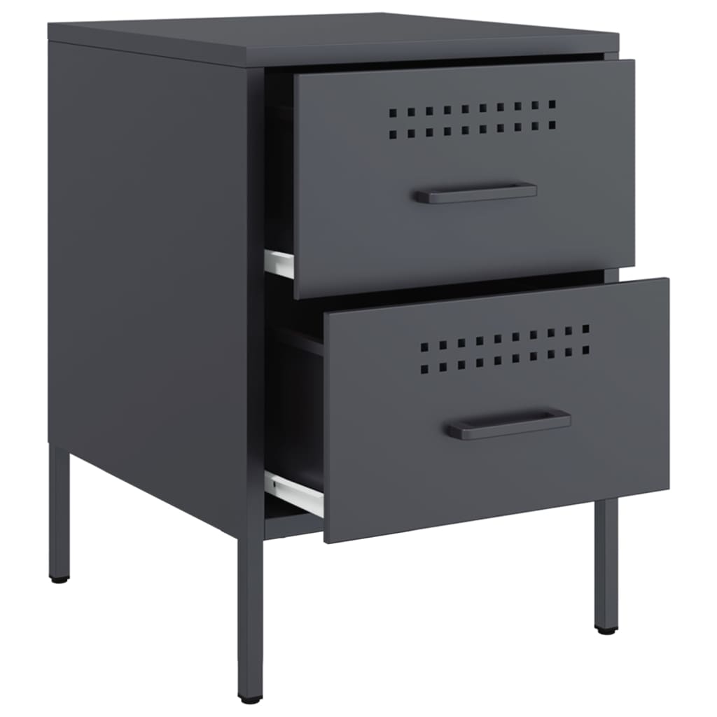 Anthracite bedside table 36x39x50.5 cm steel