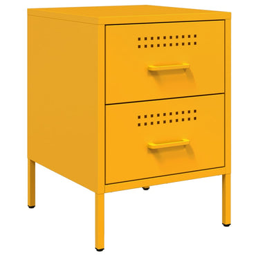 Mustard yellow bedside table 36x39x50.5 cm steel