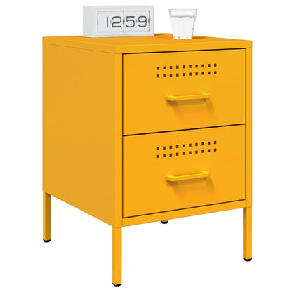 Mustard yellow bedside table 36x39x50.5 cm steel