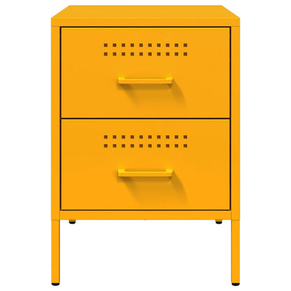 Mustard yellow bedside table 36x39x50.5 cm steel