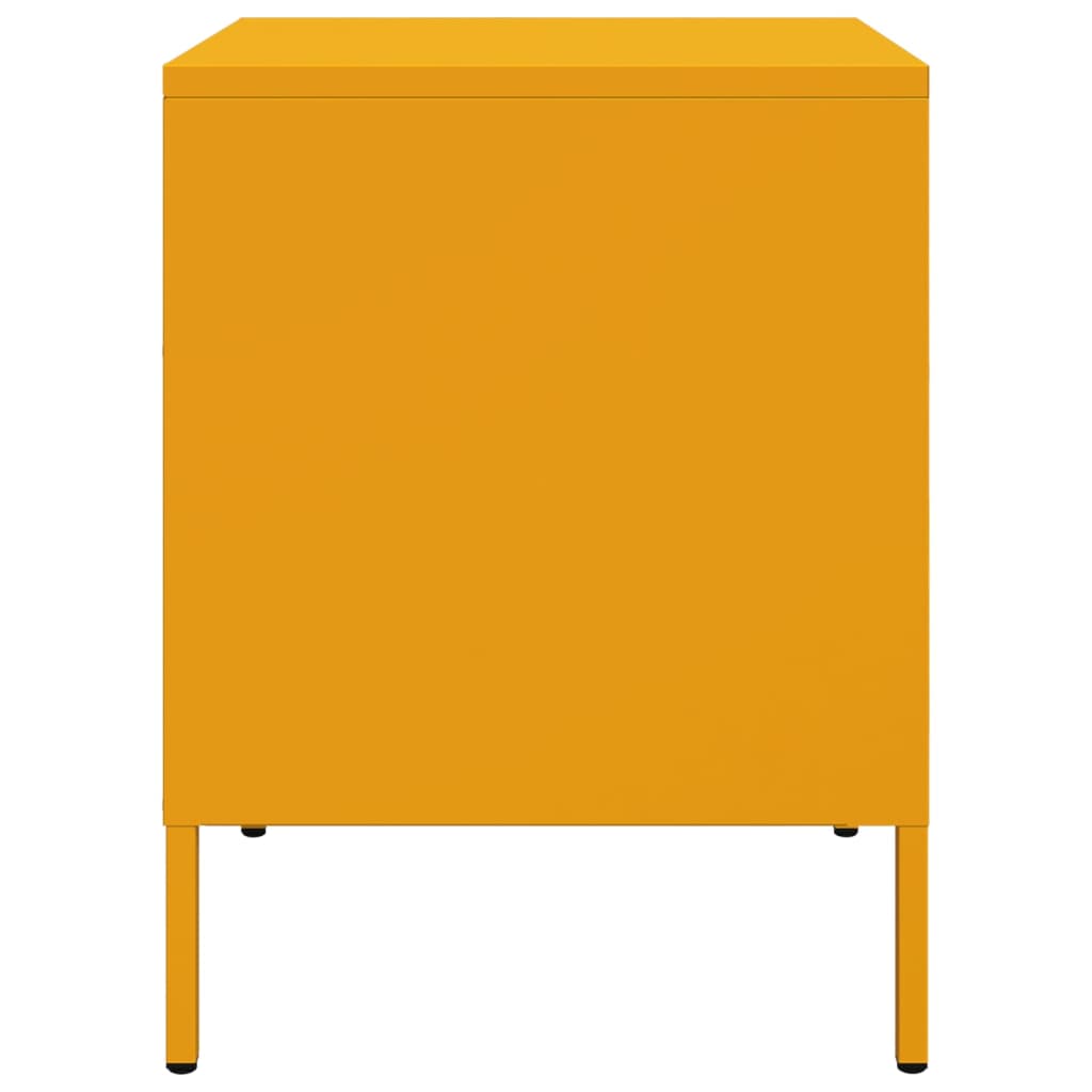 Mustard yellow bedside table 36x39x50.5 cm steel