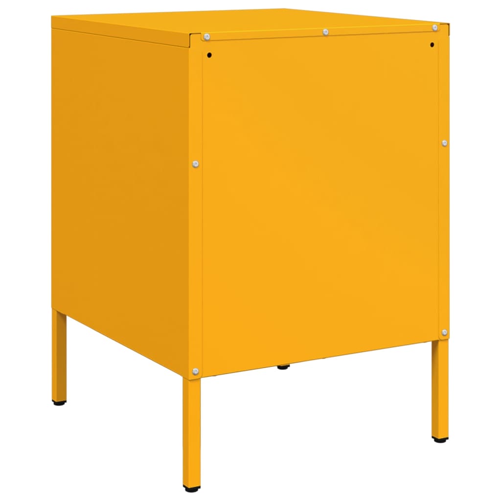 Mustard yellow bedside table 36x39x50.5 cm steel