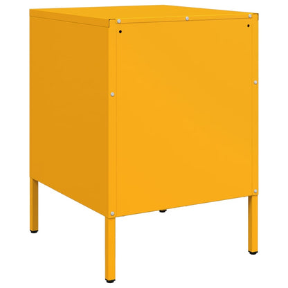 Mustard yellow bedside table 36x39x50.5 cm steel