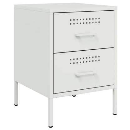 White bedside table 36x39x50.5 cm steel