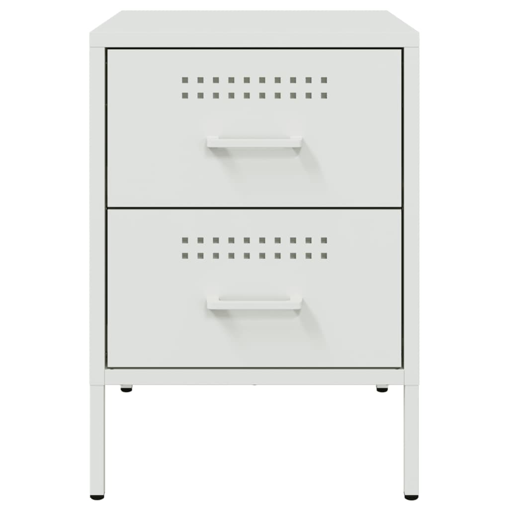 White bedside table 36x39x50.5 cm steel