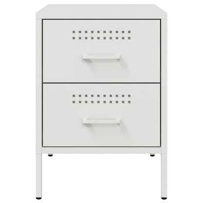 White bedside table 36x39x50.5 cm steel