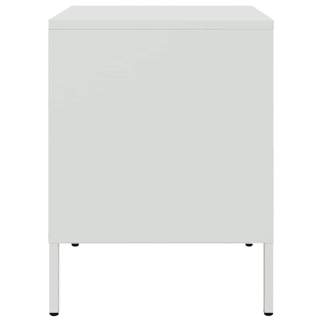 White bedside table 36x39x50.5 cm steel