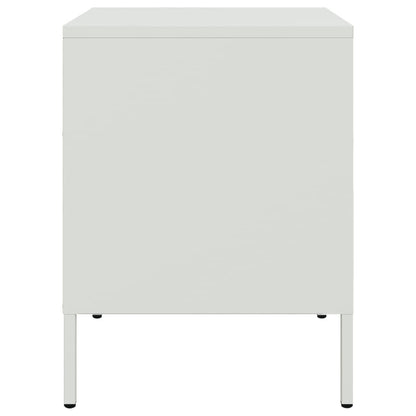 White bedside table 36x39x50.5 cm steel