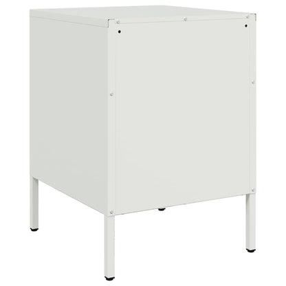 White bedside table 36x39x50.5 cm steel