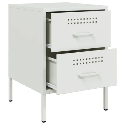 White bedside table 36x39x50.5 cm steel