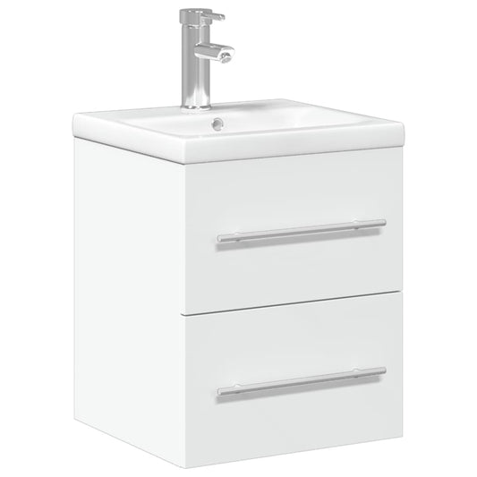 Bathroom sink cabinet with white integrated pool