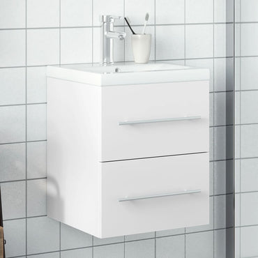 Bathroom sink cabinet with white integrated pool