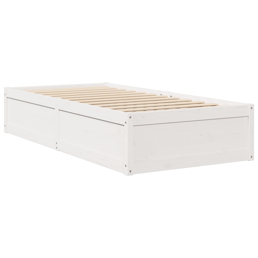 Pack lit blanc et matelas PAQUITO 90x190cm