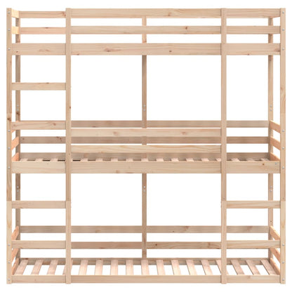 Bunk triple litera 90x190 cm de madera de pino sólido