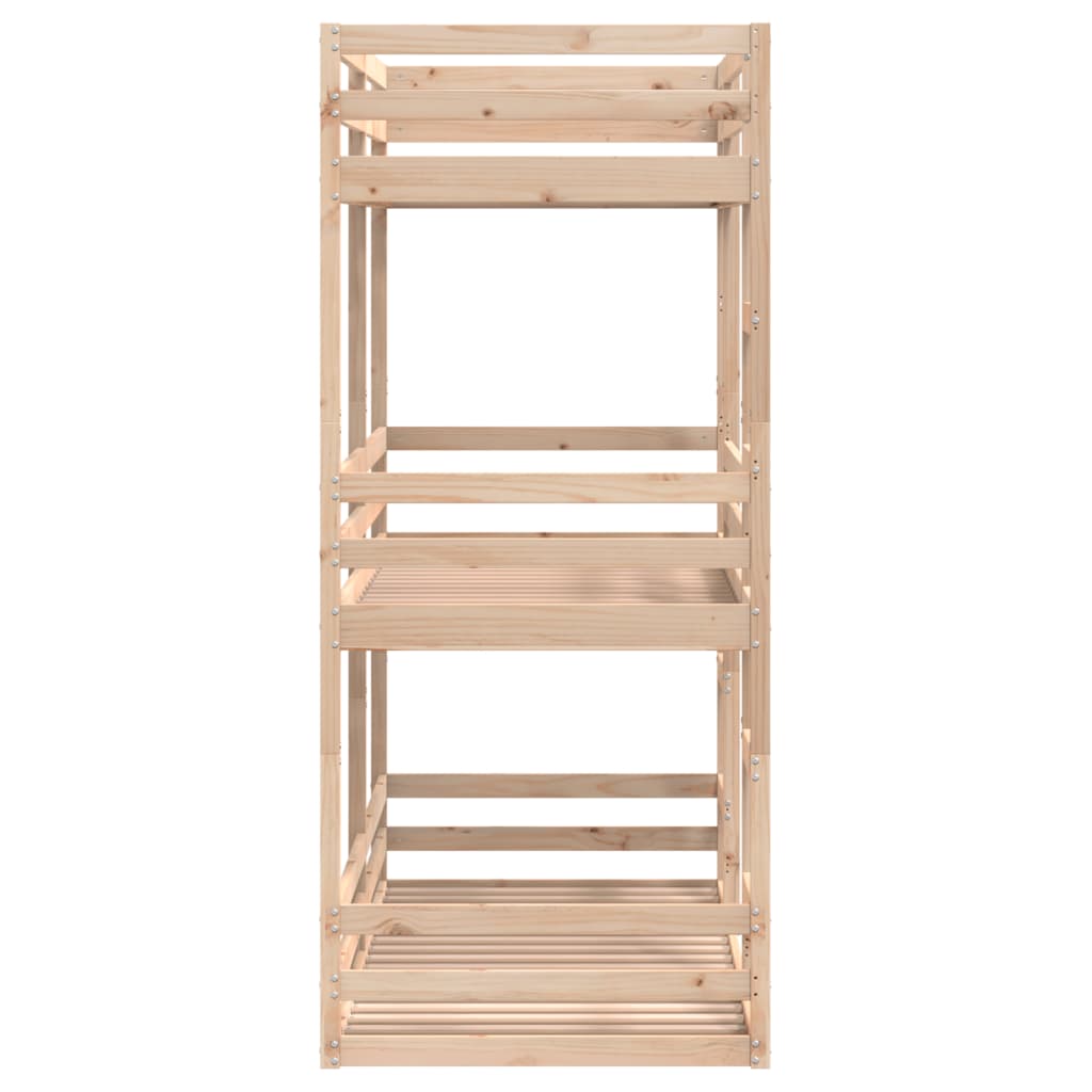 Triple bunk bed 90x190 cm Solid pine wood