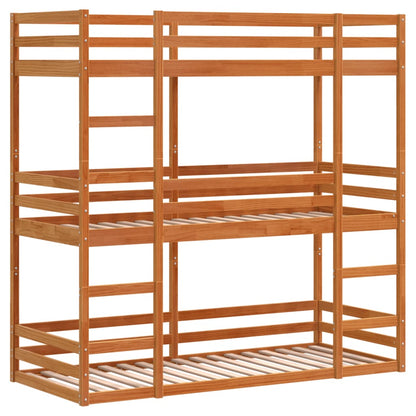 Bunk triple litera 90x190 cm de madera de pino sólido