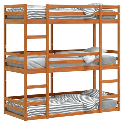 Triple bunk bed 90x190 cm Solid pine wood