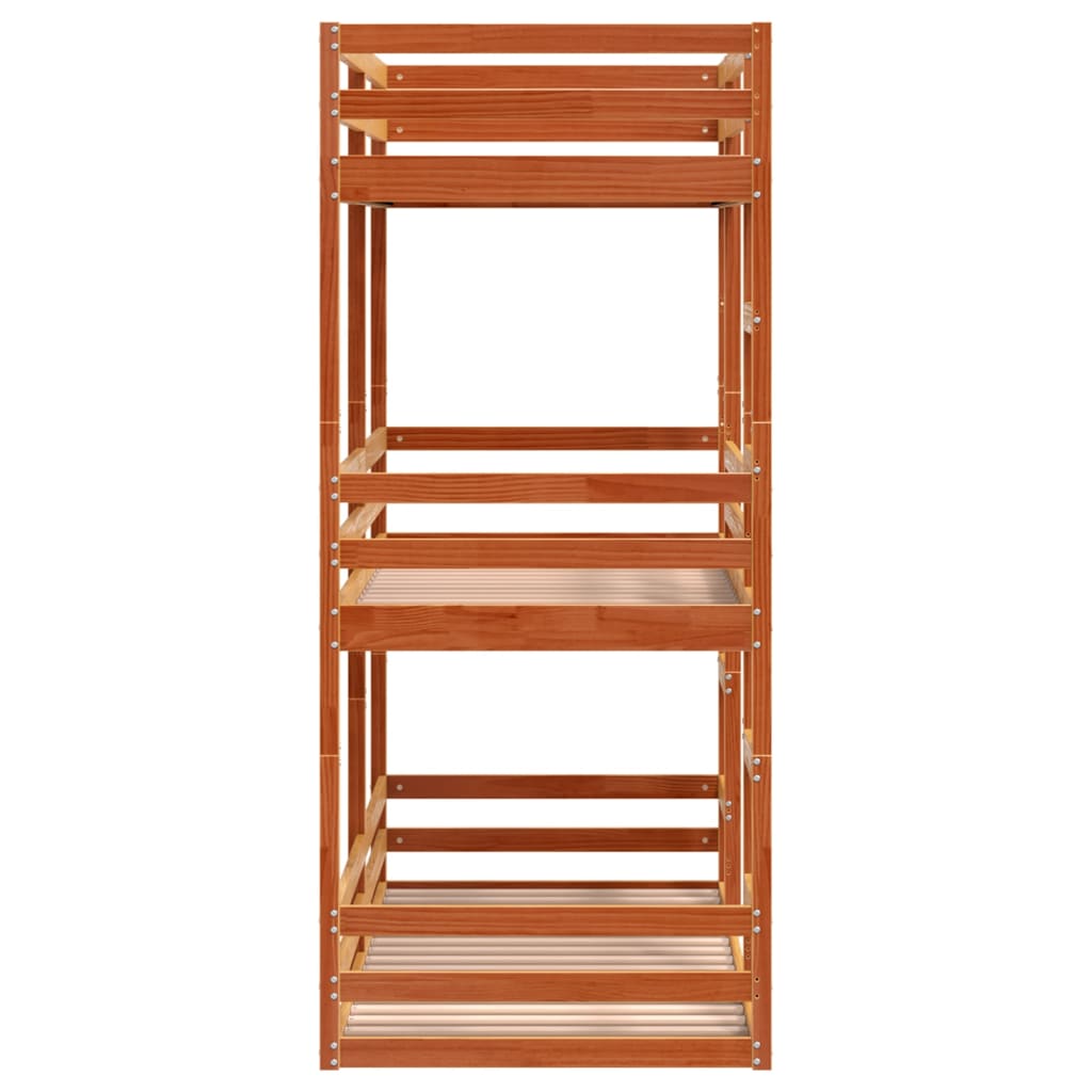 Triple bunk bed 90x190 cm Solid pine wood