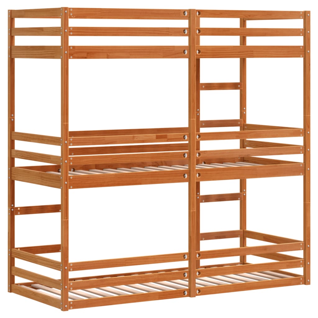 Triple bunk bed 90x190 cm Solid pine wood