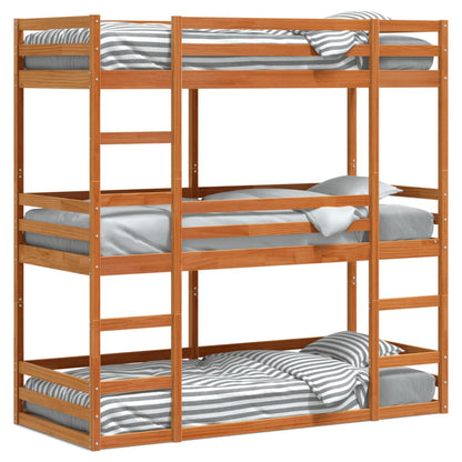 Triple bunk bed 90x190 cm Solid pine wood