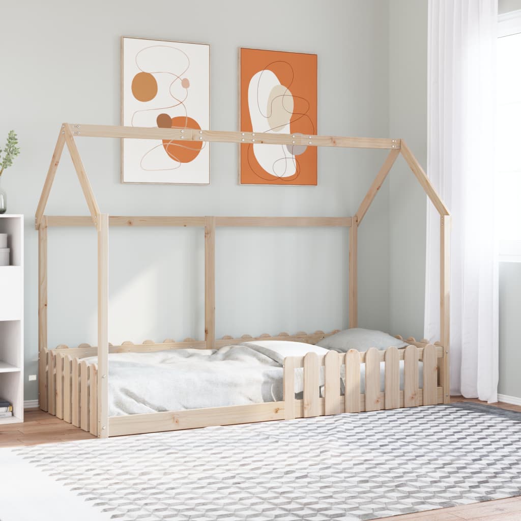 Children's bed frame 70x140cm solid pine wood