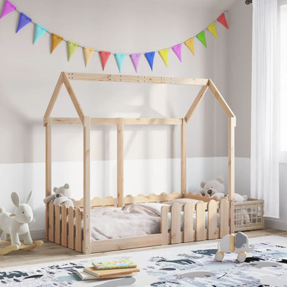 Children's bed frame 70x140cm solid pine wood