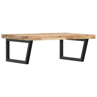 Steel wall shelf steel and solid acacia wood