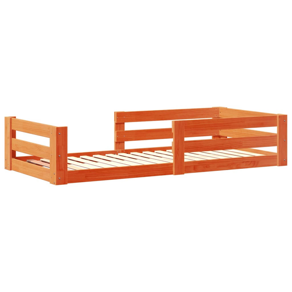 Bed frame without mattress 70x140 cm solid pine wood