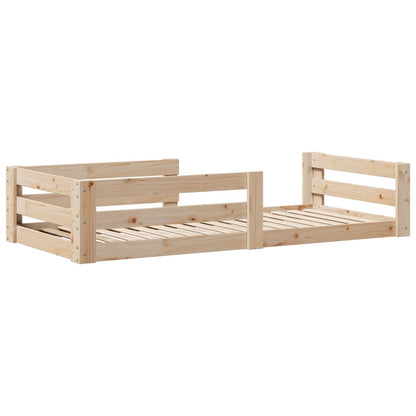 Bed frame without mattress 70x140 cm solid pine wood