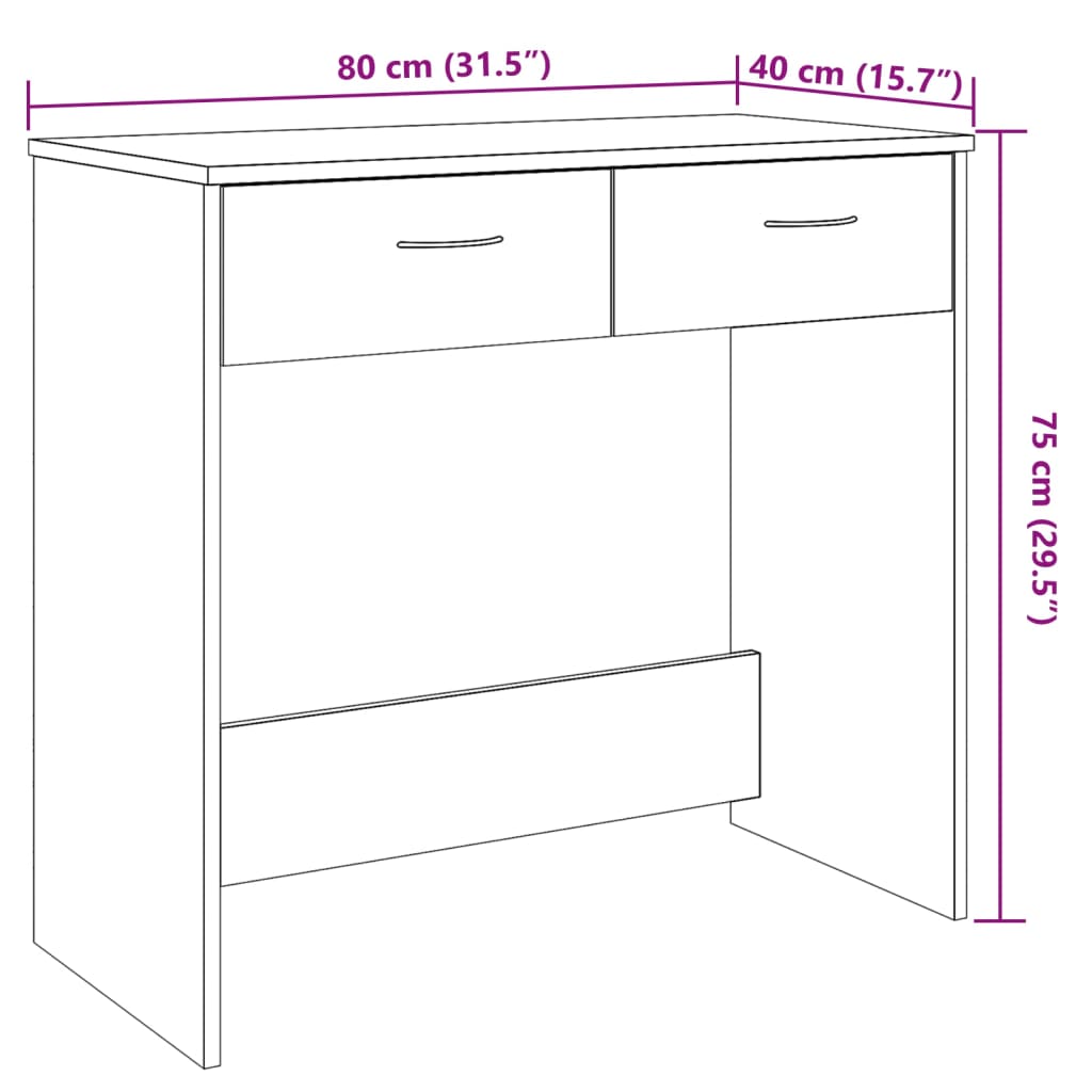 Büro Old Wood Style 80x40x75 cm Ingenieurholz Holz