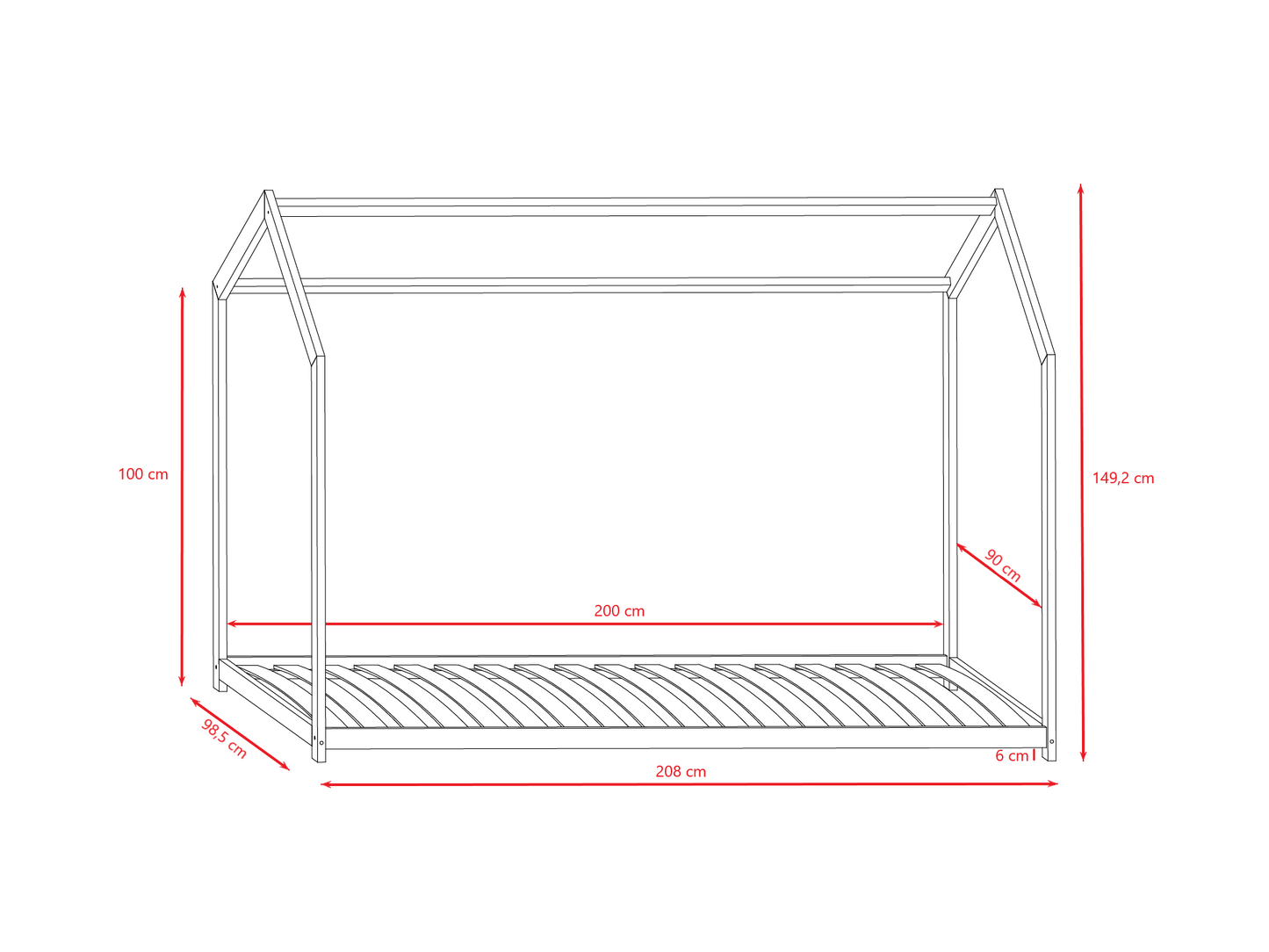 Cama de cabina de bella con caja de primavera