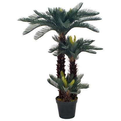 Pianta artificiale in palma cycas verde 125 cm