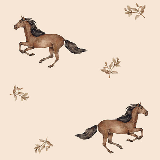 Wallpaper Horses beige