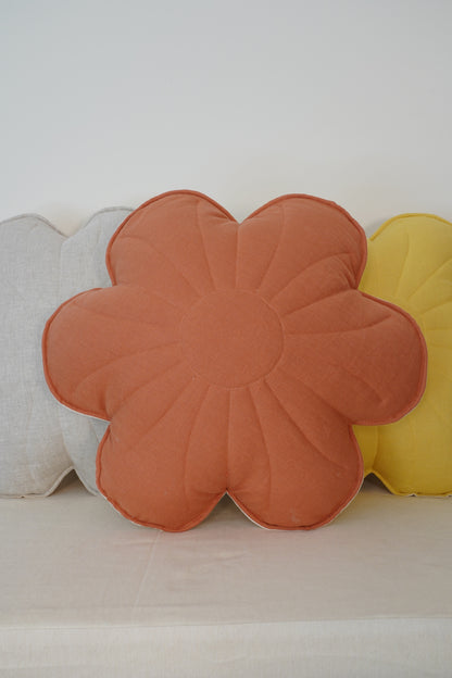 Coussin décoratif Fleur en Velours ou Lin différents coloris