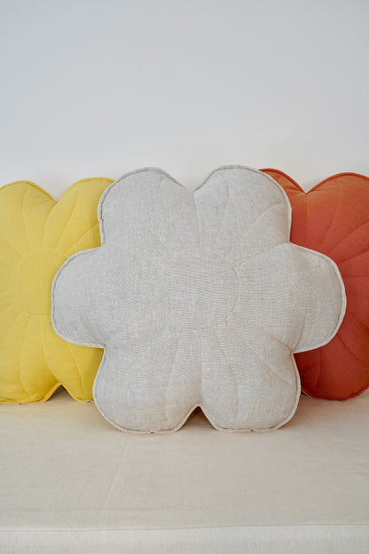 Coussin décoratif Fleur en Velours ou Lin différents coloris