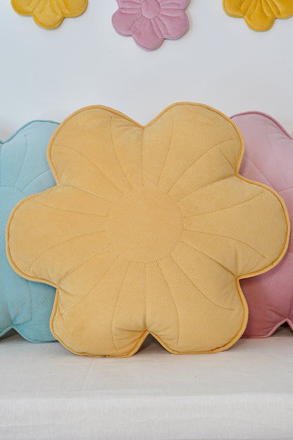 Coussin décoratif Fleur en Velours ou Lin différents coloris