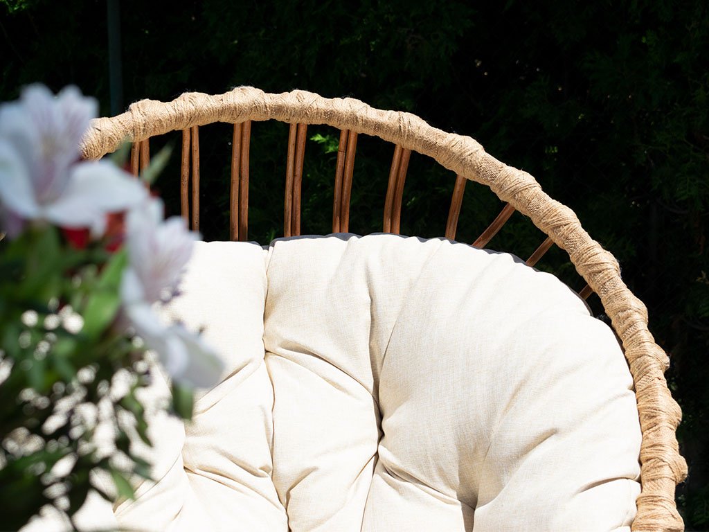 Round Willow Wood Garden Armchair CLER