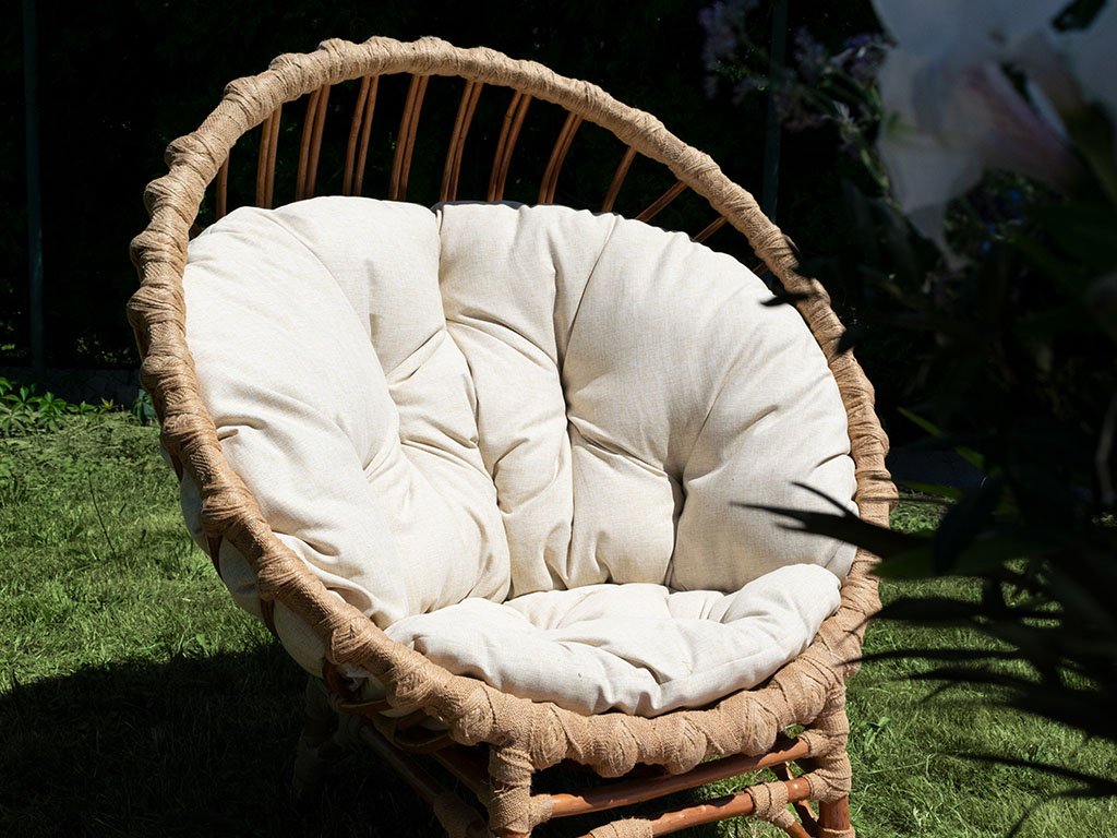 Round Willow Wood Garden Armchair CLER